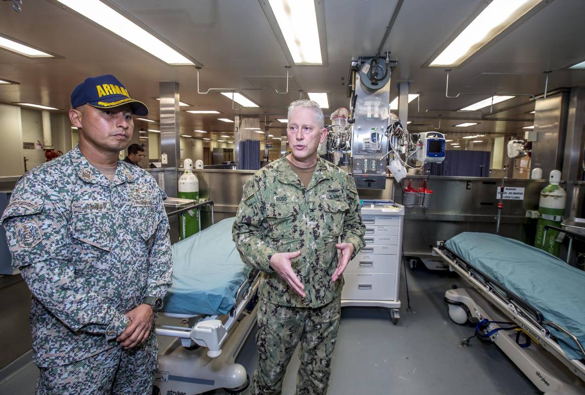El Usns Comfort es, en palabras de del jefe Kevin Buss, “una ciudad flotante”. Foto Juan Antonio Sánchez Ocampo