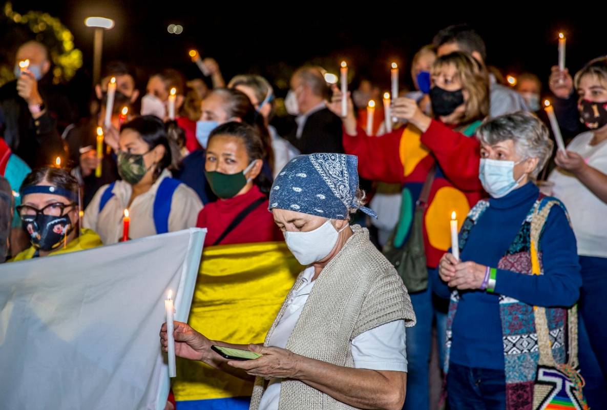 Esta manifestación es para rechazar la actual crisis que enturbia el funcionamiento de la empresa de servicios públicos más importante de Colombia. FOTO JUAN ANTONIO SÁNCHEZ