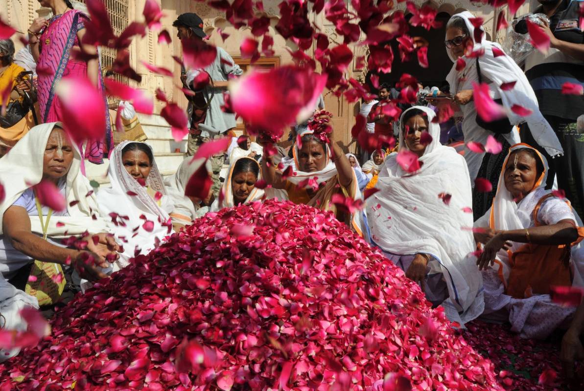 Las viudas indias, sin embargo, no participarán en esta celebración, en la que incluso la división de castas y sexos queda prácticamente en suspenso por un día, debido a que la norma y la costumbre social imponen su veto. FOTO AFP