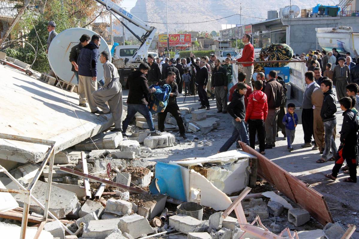 El temblor se registró a una profundidad de 25 km y a unos treinta km al suroeste de la ciudad de Halabja, en la provincia iraquí de Suleimaniya. FOTO REUTERS