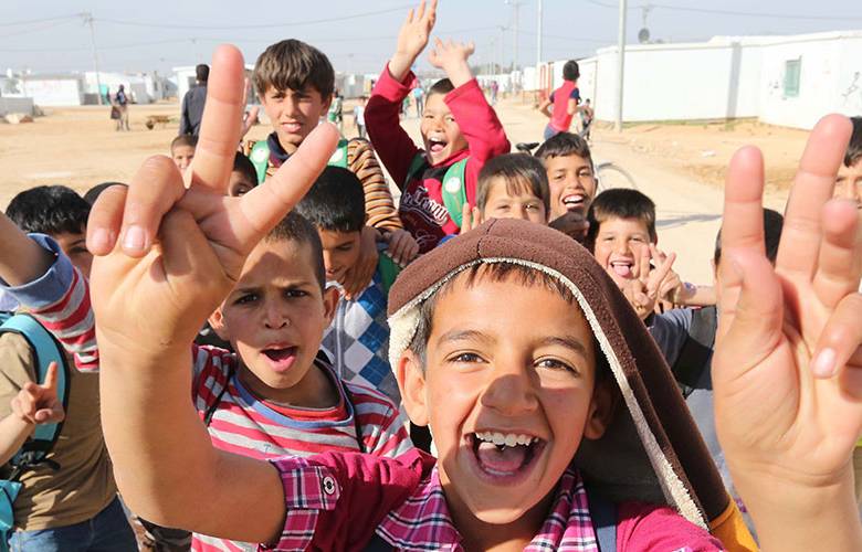 Niños del campamento de Zataari en Jordania. FOTO Naciones Unidas