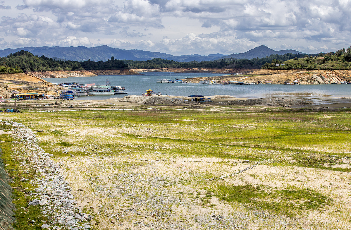 En Guatapé, el nivel de la represa está apenas en 36,32 %, por debajo de otras del departamento como Porce II y Porce III. FOTO JUAN ANTONIO SÁNCHEZ OCAMPO