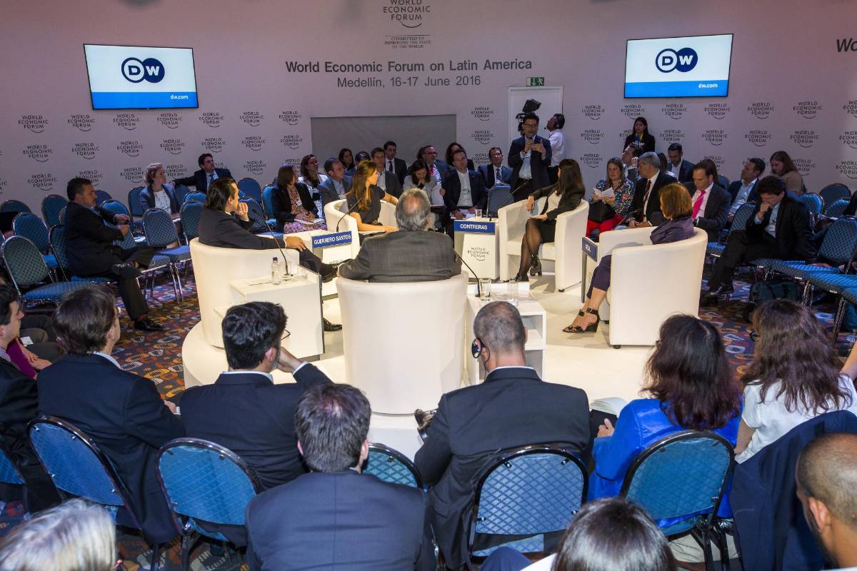 El Foro Económico Mundial, capítulo América Latina, se desarrolla entre el 16 y el 17 de junio en el hotel Intercontinental de Medellín. FOTO MANUEL SALDARRIAGA