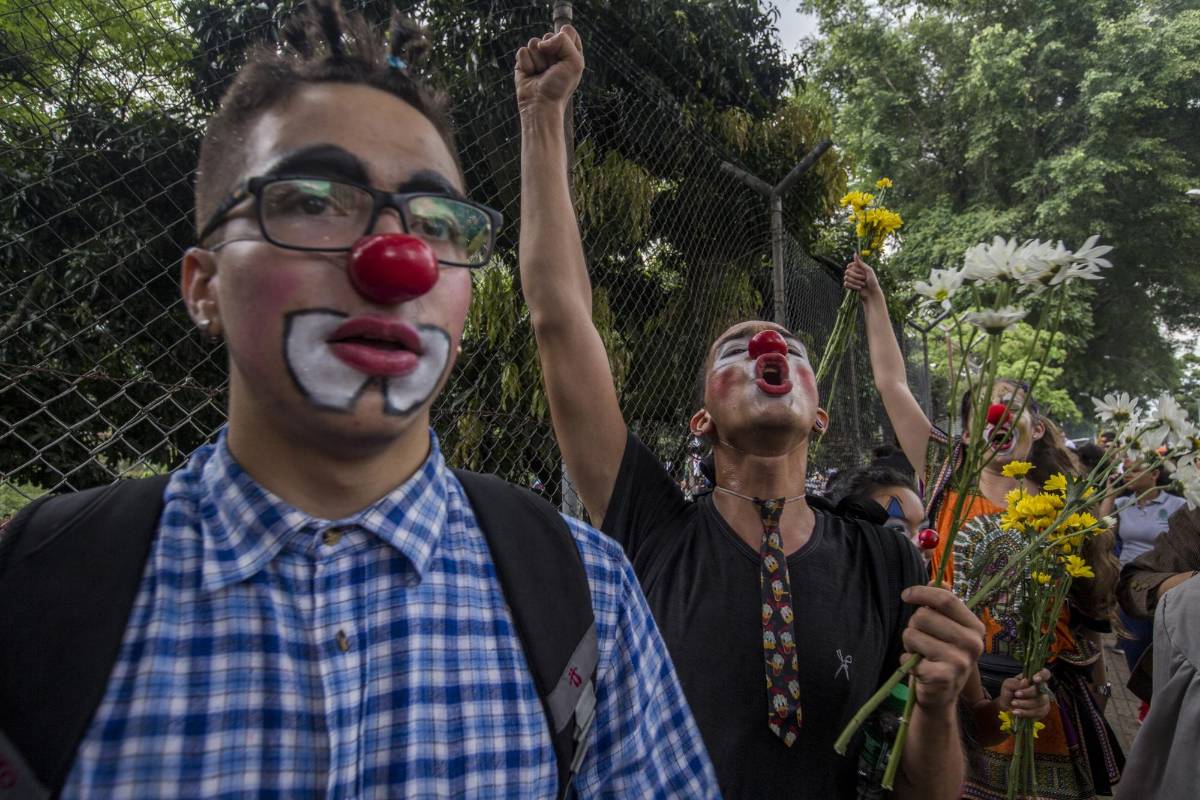 Los jóvenes fueron los protagonistas principales en las manifestaciones. Foto Santiago Mesa