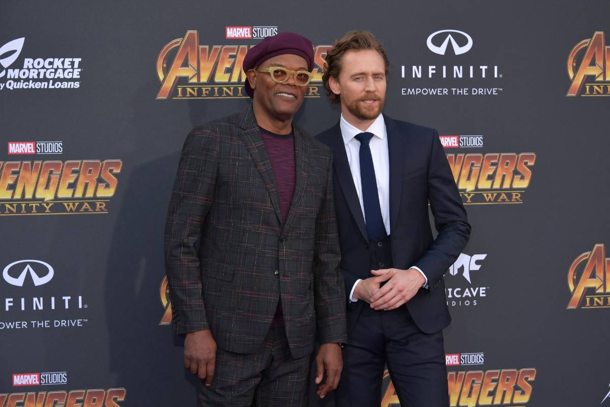 Samuel L. Jackson y Tom Hiddleston. FOTO AFP