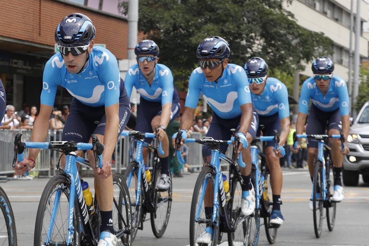La primera etapa fue un circuito de 14 kilómetros por el centro y el sur de Medellín. Education First, el equipo de Rigoberto Urán, se impuso en la contrarreloj con un tiempo de 15 minutos y 5 segundos. FOTO MANUEL SALDARRIAGA