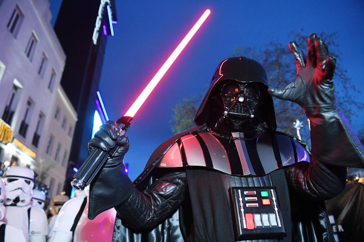 Kylo Ren, el villano de esta última parte de la saga, estuvo presente. Foto Neil Hall - Efe