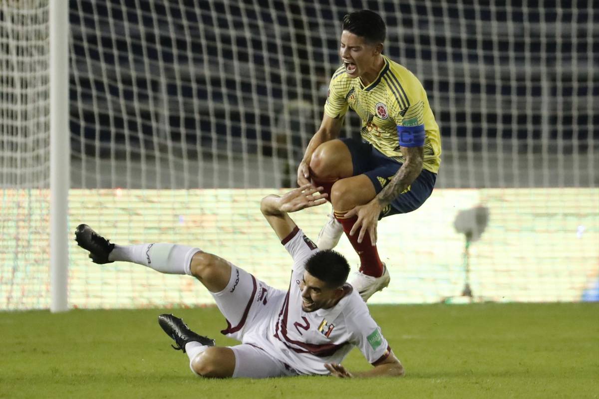 El equipo venezolano se vio reducido por la contundencia de la selección Colombia. Foto: AFP