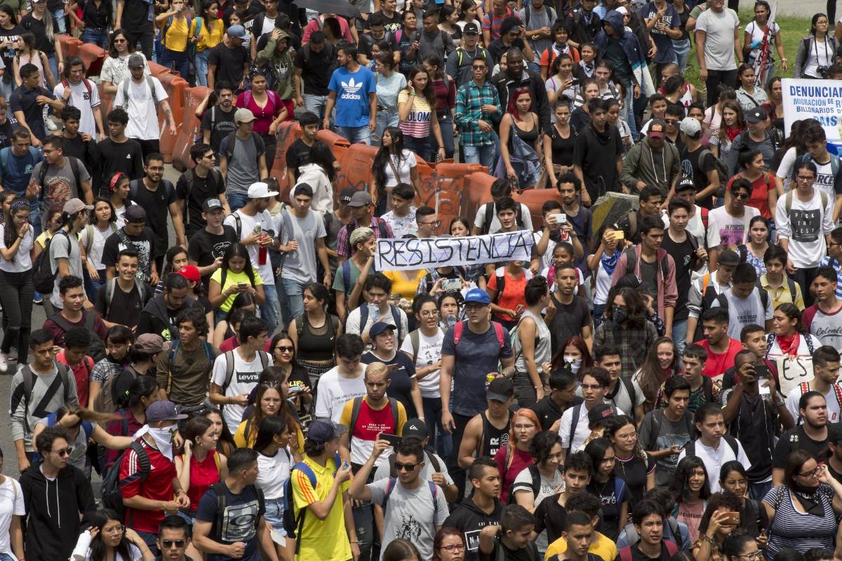 Los estudiantes le exigen al Gobierno Nacional el cumplimiento total e integral de acuerdos. FOTO EDWIN BUSTAMANTE