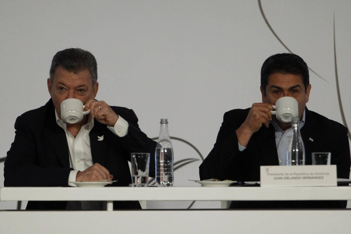 Por el foro, organizado por la FNC pasaron desde el presidente Santos hasta sus homólogos de Costa Rica, Luis Guillermo Solís; Honduras, Juan Orlando Hernández, y del vicepresidente de El Salvador, Óscar Ortiz. FOTO EFE