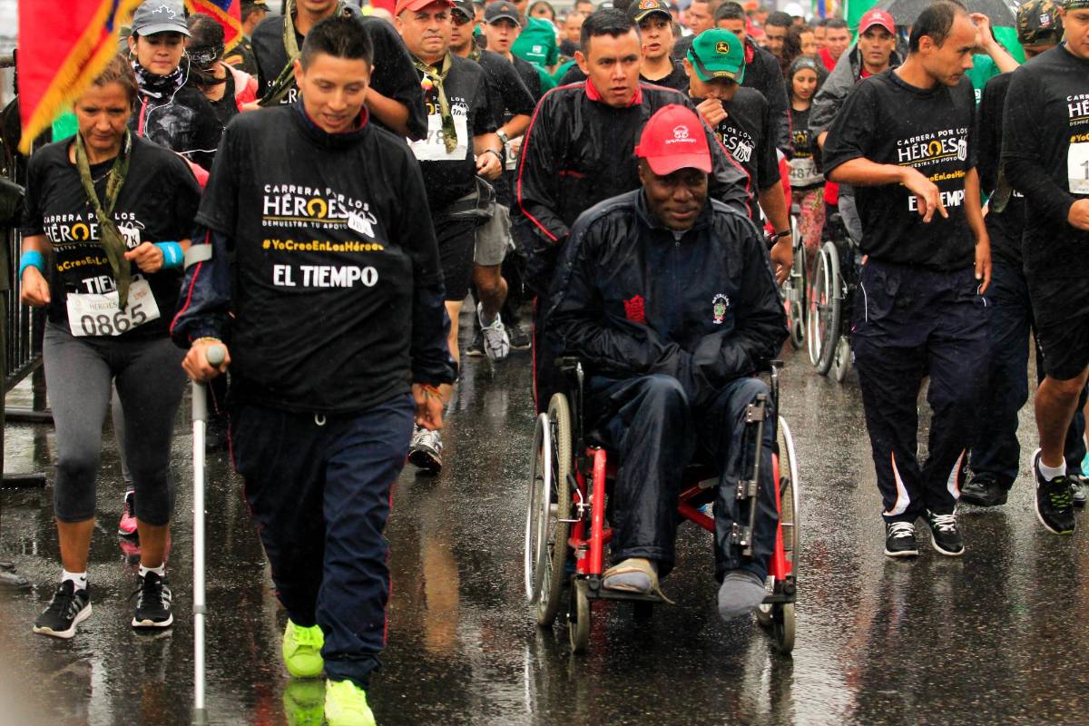 Es una carrera diseñada para que la competencia no sea la prioridad, sino el apoyo a quienes han dejado parte de sí en la guerra. FOTO COLPRENSA