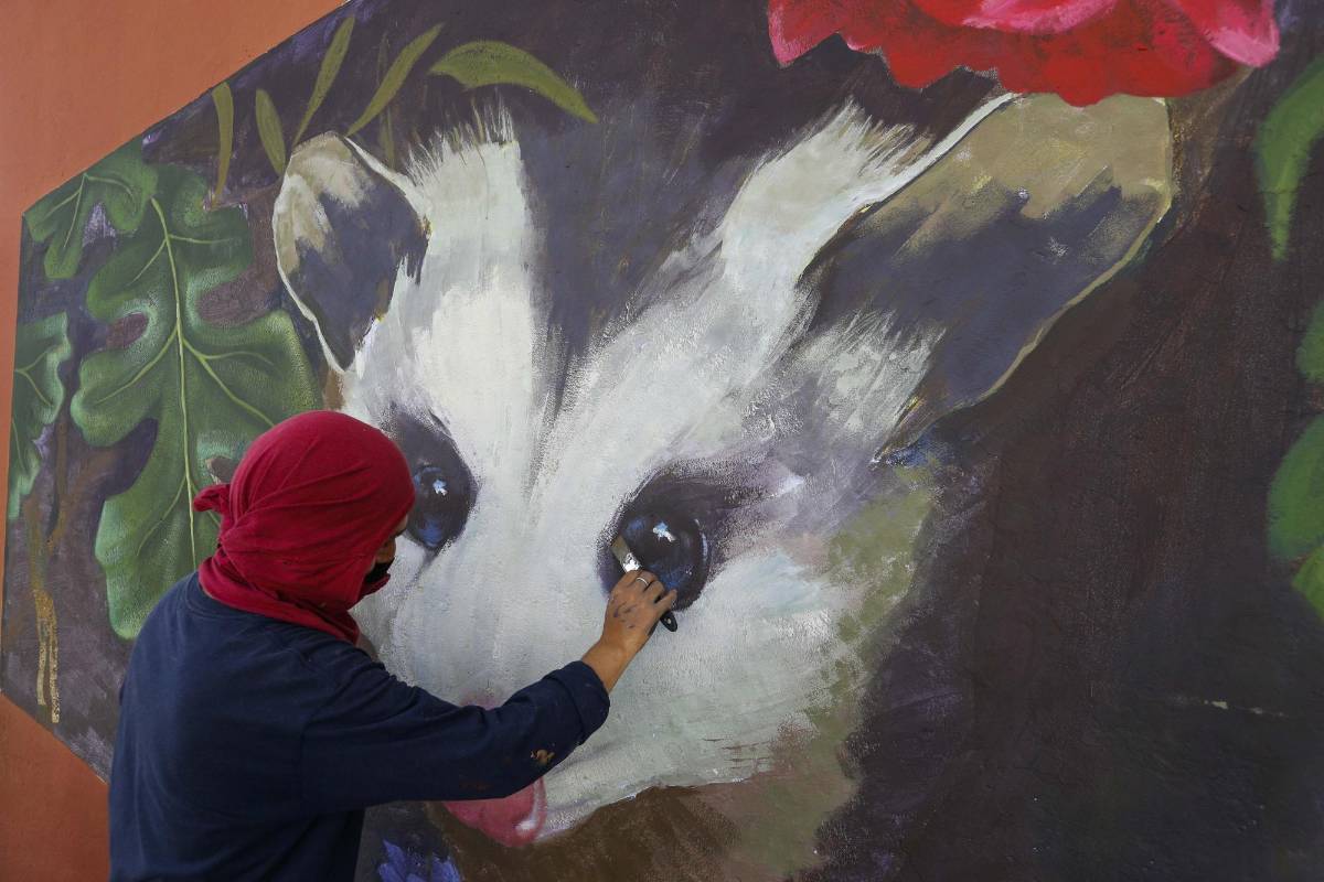 23 artistas urbanos tomaron sus aerosoles y brochas para darle color a la avenida Guayabal en el festival de grafiti de Comfenalco, Medellín. La temática de este año fue aquellos animales indeseados por ciertas personas que los consideran como “plagas” pero que son importantes para el ecosistema. Foto: Manuel Saldarriaga Quintero.