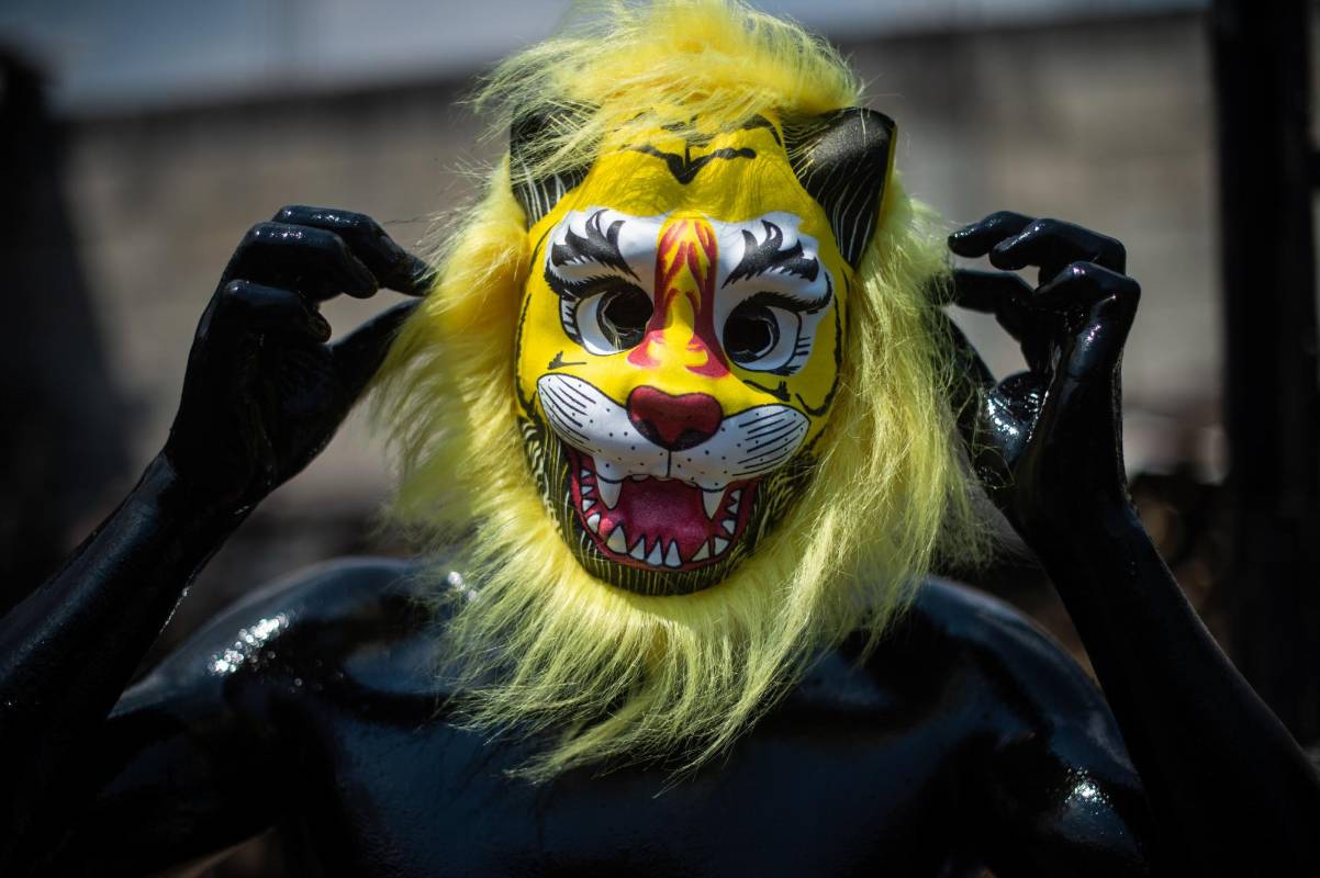 Los Jóvenes residentes de esta comunidad de Puebla, México, pintan sus cuerpos para desfilar y bailar en el carnaval tradicional de la ciudad. FOTO: AFP