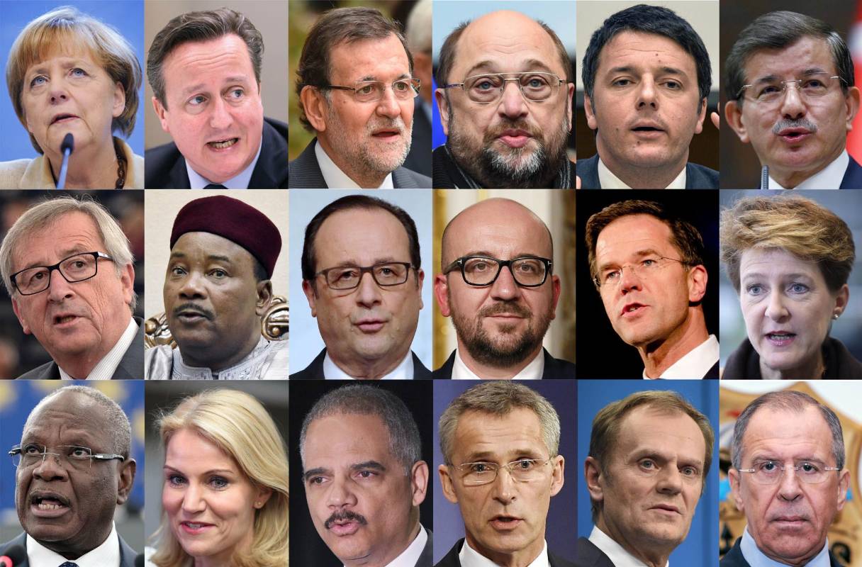 La cita parisina estará encabezada por el presidente francés, François Hollande, que ha invitado a numerosos dirigentes extranjeros, como el presidente del Gobierno español, Mariano Rajoy; el primer ministro británico, David Cameron, y la canciller alemana, Angela Merkel. FOTO AFP