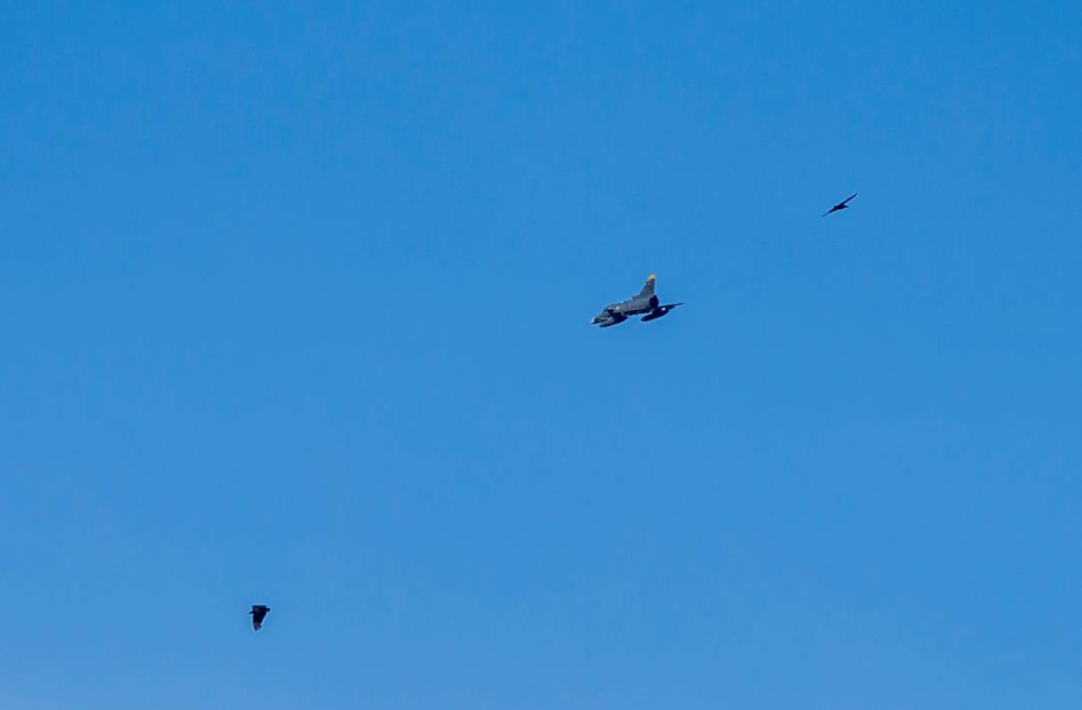 Con sobre vuelos por el Valle de Aburrá de cuatro aviones Kfir (Cachorros de León) se celebraron los 210 años de la Independencia de Colombia. Foto: Juan Antonio Sánchez