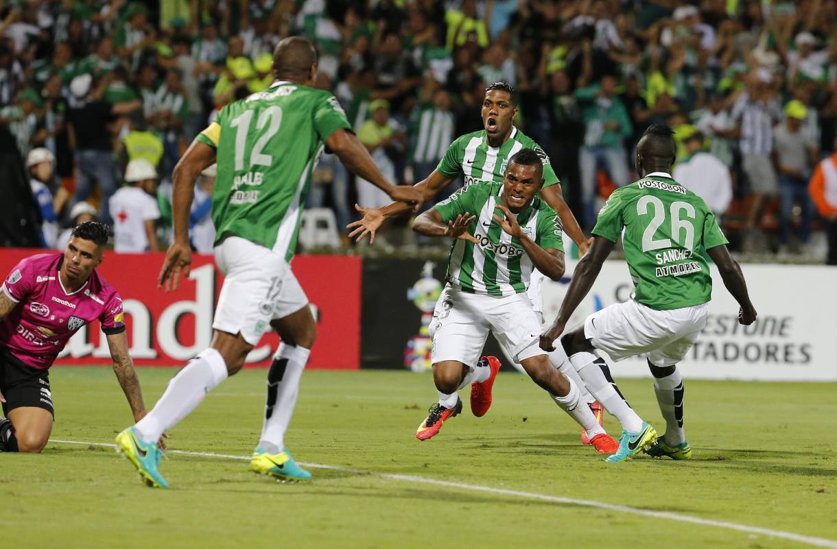 Miguel Ángel Borja marcó el primer gol de Nacional en Copa Libertadores. FOTO Juan Antonio Sánchez