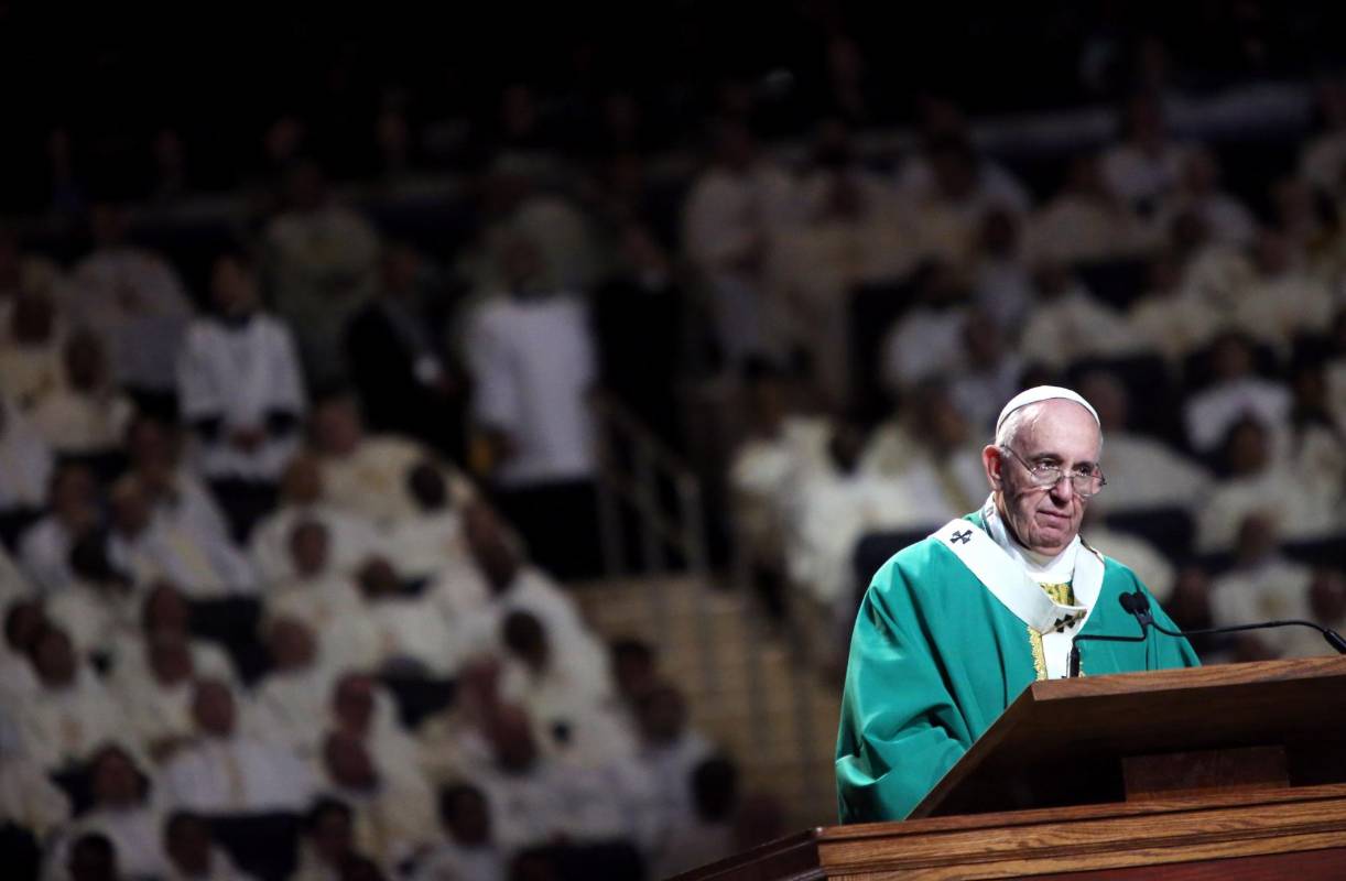 El papa habló esta tarde en el Madison Square Garden. FOTO AFP