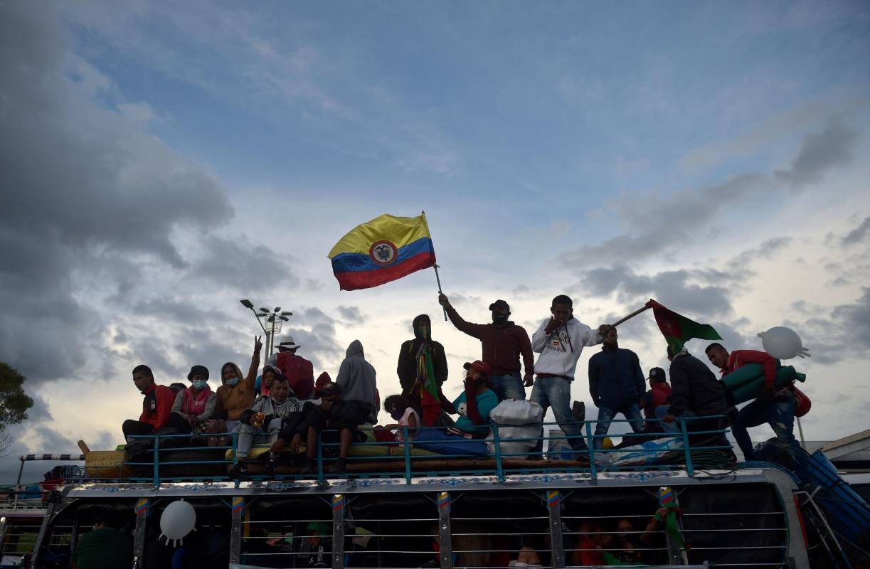 La Minga llegó desde el Domingo 18 de Octubre a la capital del país. Foto: AFP