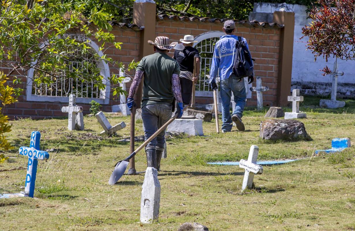 En zona rural de Dabeiba, La JEP adelanta inspecciones con el fin de fijar puntos donde posiblemente habrían restos de personas desaparecida por las Farc. Foto Juan Antonio Sánchez Ocampo