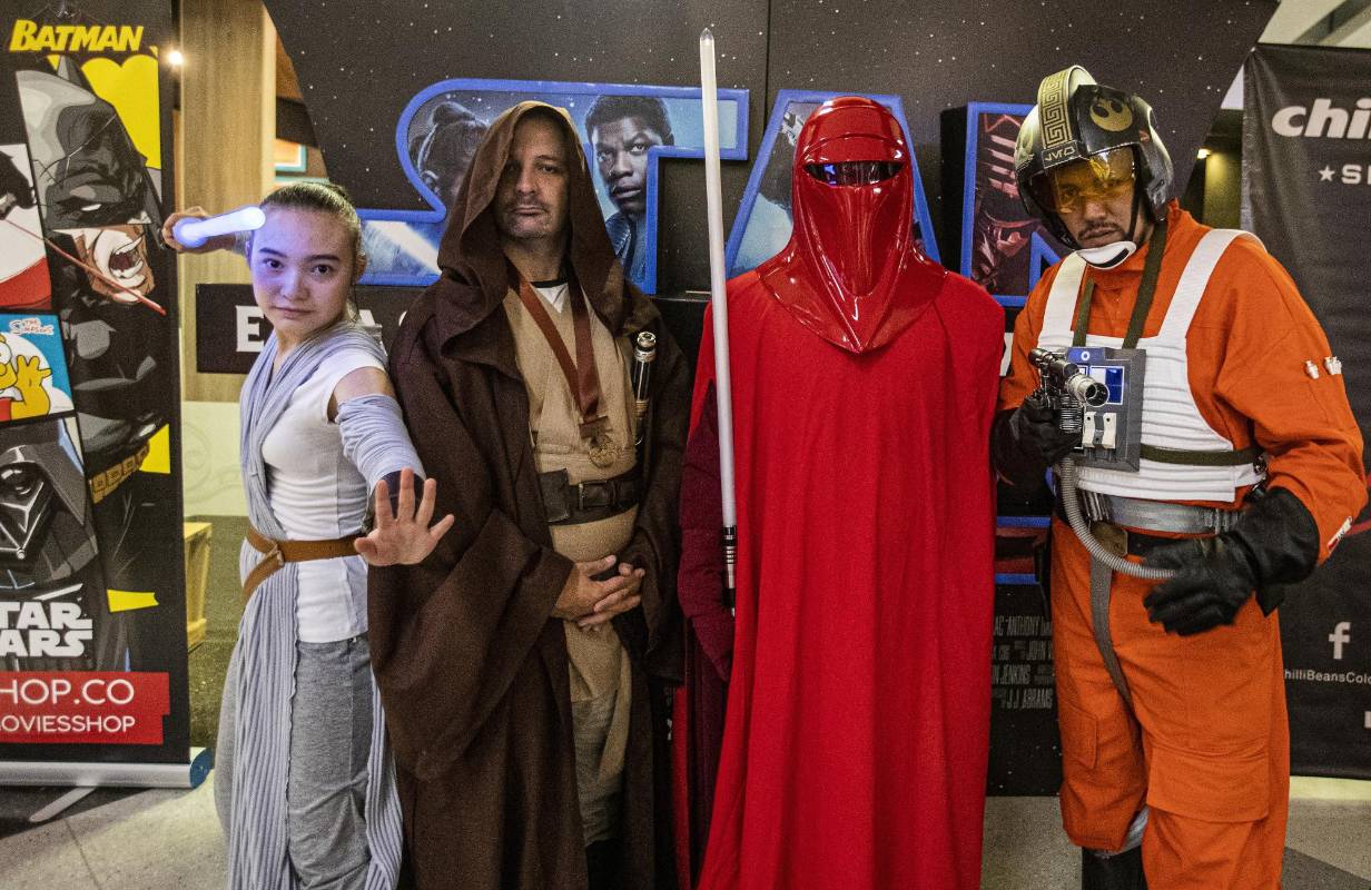 Personajes como Rey, los Jedi, la guardia imperial y Poe estuvieron presentes. FOTO Jaime Pérez
