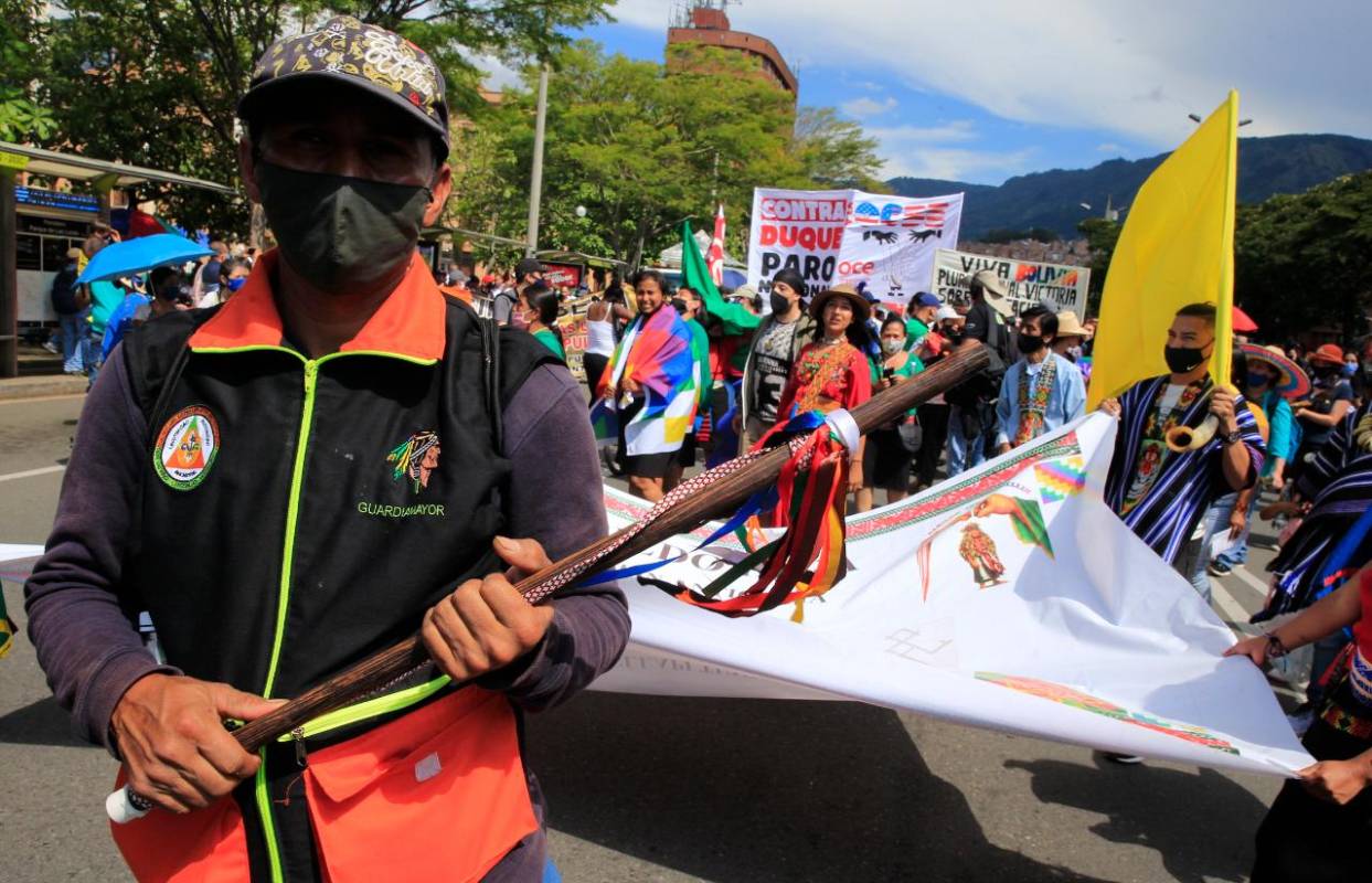 Marchas del 21 de octubre en Medellín. FOTO JUAN ANTONIO SÁNCHEZ