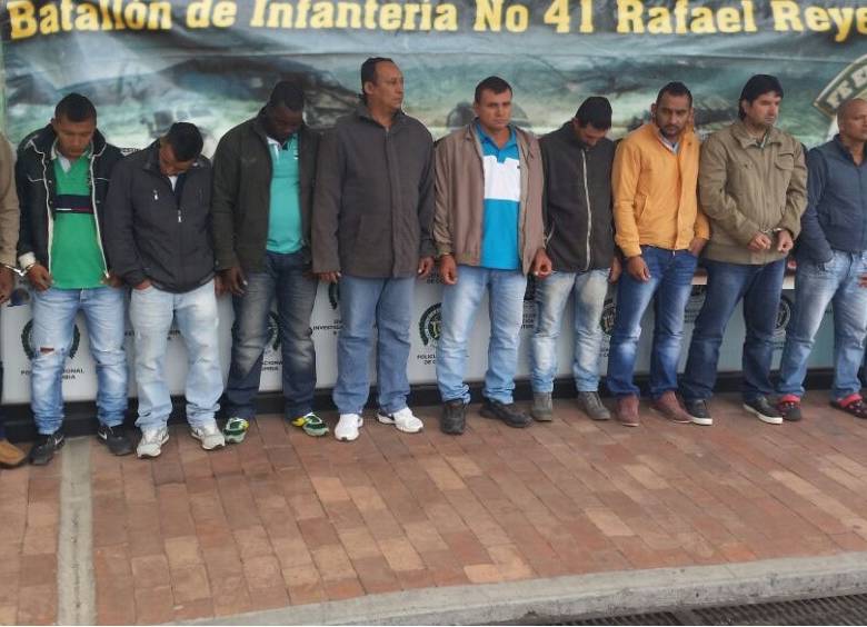 Los 16 miembros de la banda fueron detenidos en un operativo conjunto de Ejército, Policía y Fiscalía.