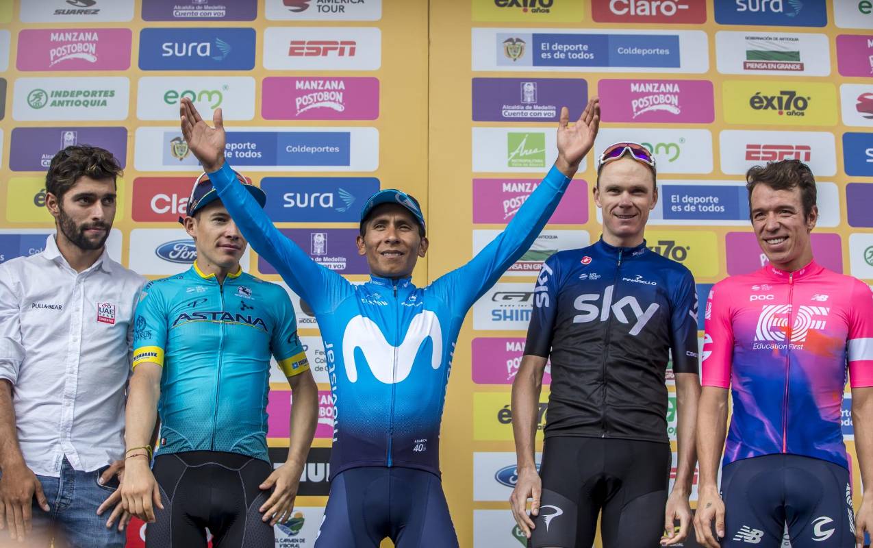 Con la victoria de Nairo Quintana y el título de Miguel Ángel López terminó el Tour Colombia 2.1 que se corrió en Antioquia y contó, entre otros, con la presencia del cuatro veces campeón del Tour de Francia, Chris Froome. FOTOS MANUEL SALDARRIAGA Y JUAN ANTONIO SÁNCHEZ.