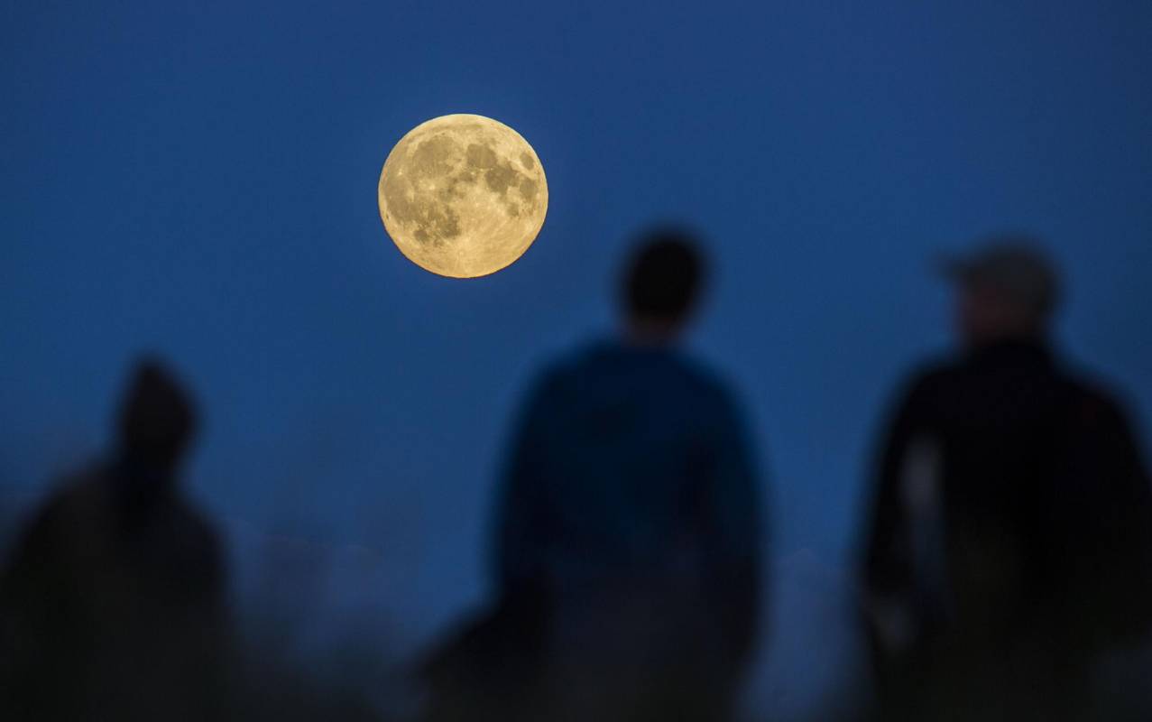 Así se ve la Luna en Berlín, Alemania. FOTO AP/Gero Breloer