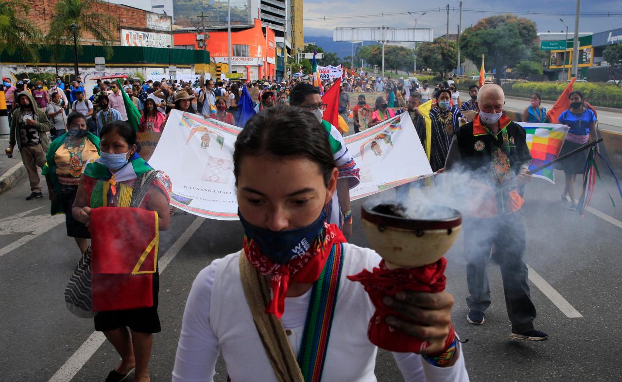 Marchas del 21 de octubre en Medellín. FOTO JUAN ANTONIO SÁNCHEZ
