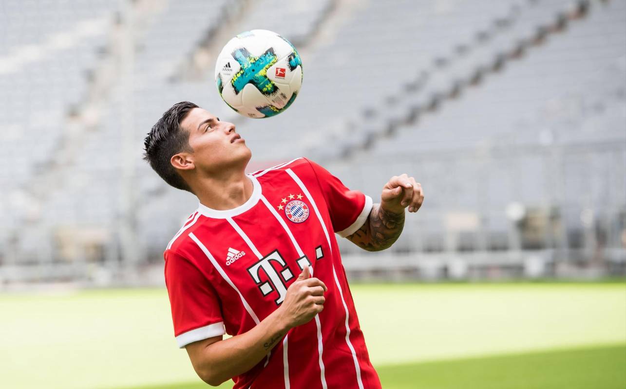 El colombiano James Rodríguez fue presentado este miércoles como nuevo jugador del Bayern Múnich de Alemania. FOTO EFE