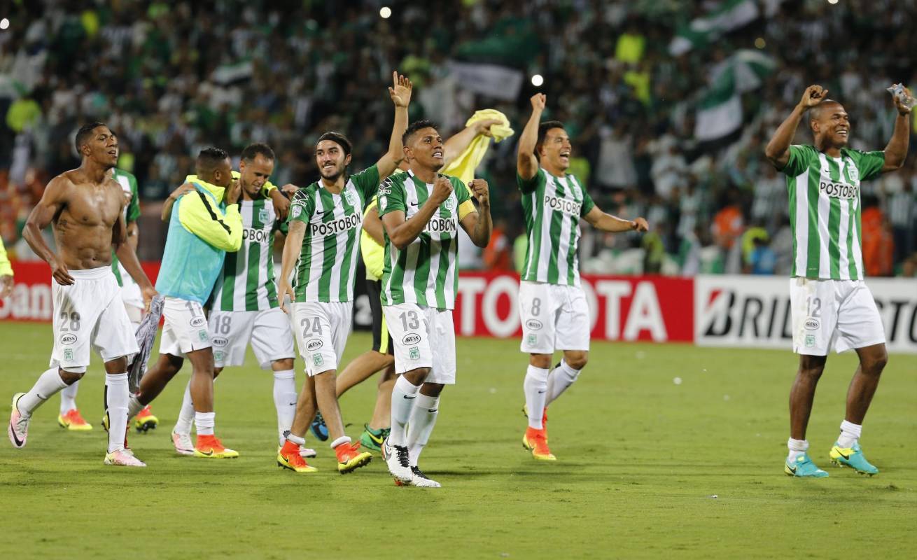 Atlético Nacional celebra su paso a la final de la Copa Libertadores. FOTO Juan Antonio Sánchez