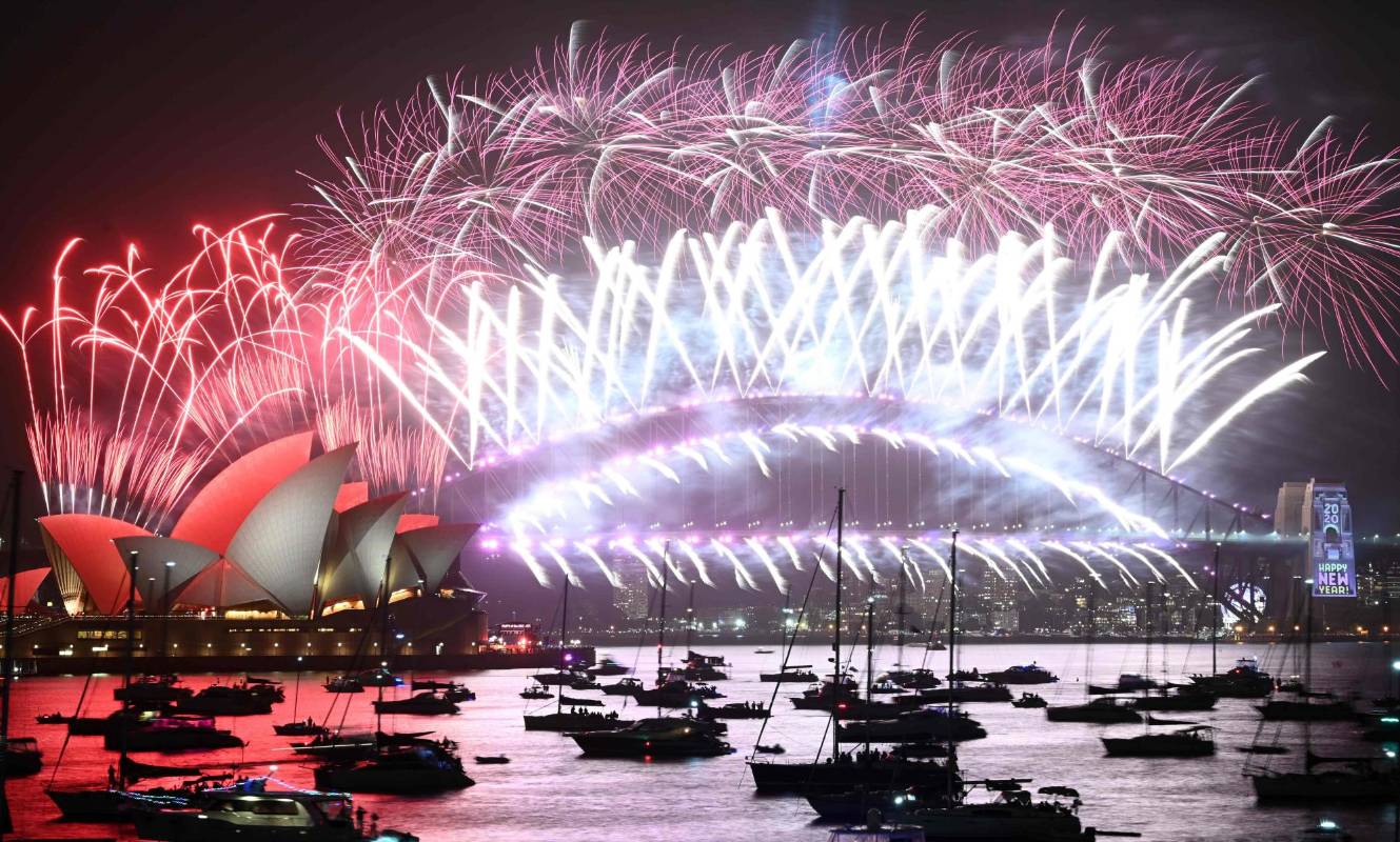La icónica imagen de Sidney, Australia, en las celebraciones de año nuevo. FOTO AFP