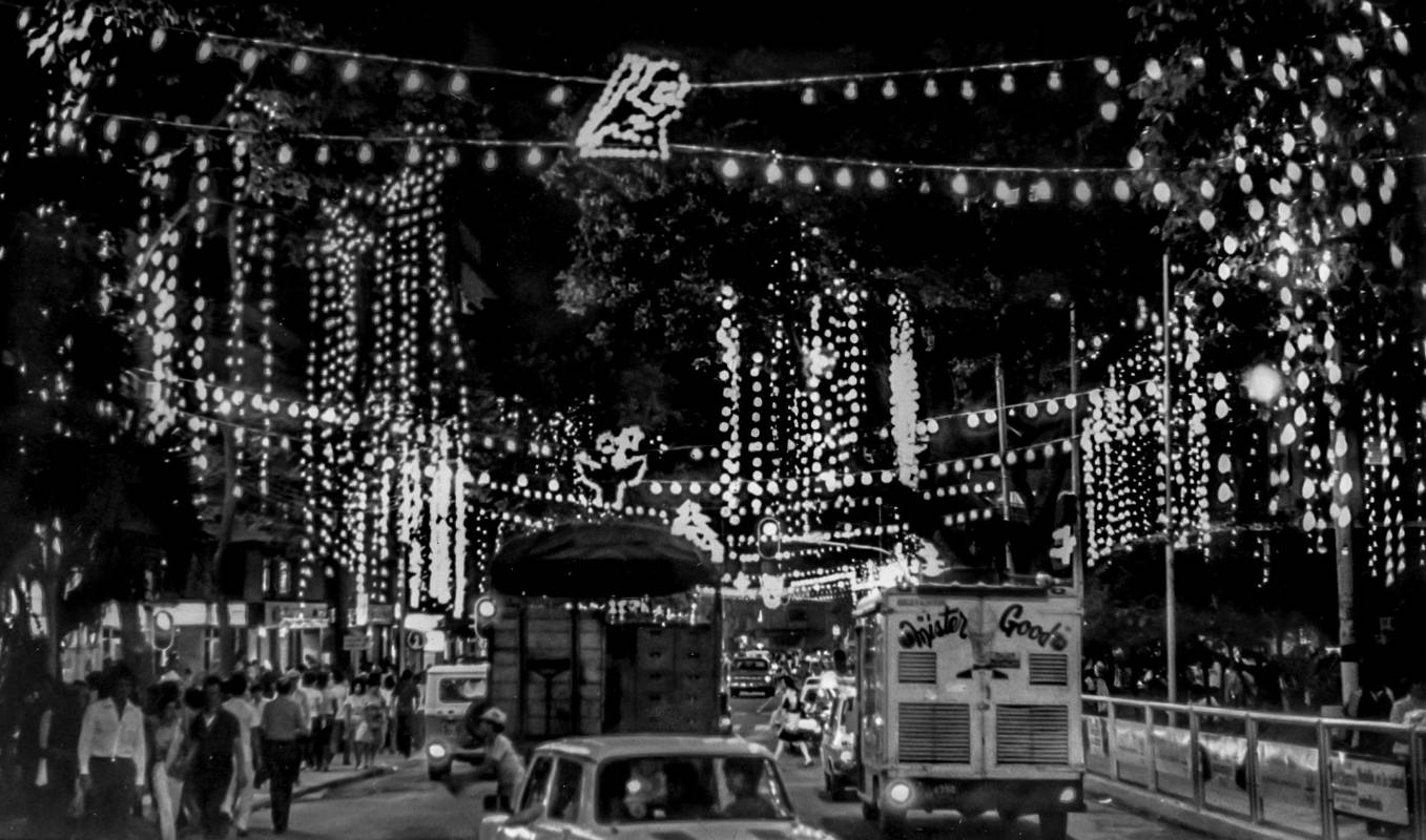 Alumbrado navideño 1980, La Playa. FOTO ARCHIVO ELCOLOMBIANO