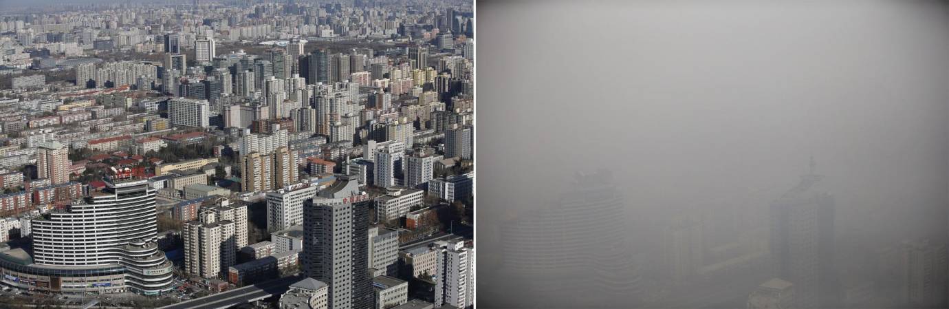 Las fotos fueron tomadas el 19 de diciembre 2014 (i) y 15 de enero 2015 (d). FOTO Reuters