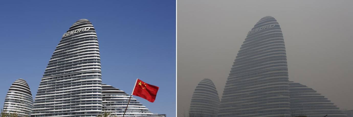 Las fotos fueron tomadas el 17 de noviembre 2014 (i) y 14 de enero 2015 (d). FOTO Reuters