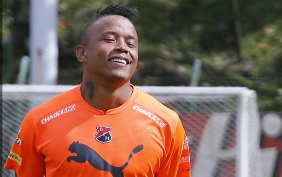 John Fredy Pajoy, quien viene del Puebla de México y tiene 26 años de edad, viene respondiendo bien en las prácticas del Deportivo Independiente Medellín. FOTO juan antonio sánchez 