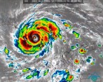 A las 2:06 de la mañana, el Ideam informó que el huracán Iota ha pasado a categoría 4, con vientos sostenidos de 225 km/h. FOTO CUENTA DE TWITTER @IDEAMCOLOMBIA