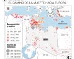 Un combatiente de las fuerzas del gobierno libio inspecciona las ruinas del centro de refugiados atacado el pasado martes, en el que murieron 53 personas. FOTO afp