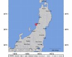 Imagen facilitada por el Servicio Geológico de los Estados Unidos (USGS) que muestra un mapa sísmico donde aparece el punto en el que el terremoto de 6,8 grados en la escala Richter sacudió este martes el norte de Japón. Foto: EFE