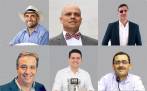 Los precandidatos a la gobernación de antioquia : Andrés Guerra Hoyos (Centro Democrático) - Wilson Gómez (Centro Democrático) - Mauricio Tobón (Firmas) - Guillermo Palacio (Cambio Radical) - Rodolfo Correa (ASI) - Juan Esteban Villegas (Partido Conservador)