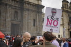 En la marcha de los universitarios, convocada para pedir al Gobierno más recursos para la educación, hubo arengas contra el expresidente Álvaro Uribe y el presidente Iván Duque. FOTO colprensa