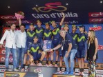 El equipo Movistar, de los colombianos Nairo Quintana y Winner Anacona, fue la mejor escuadra del Giro de Italia. FOTO CORTESÍA MOVISTAR