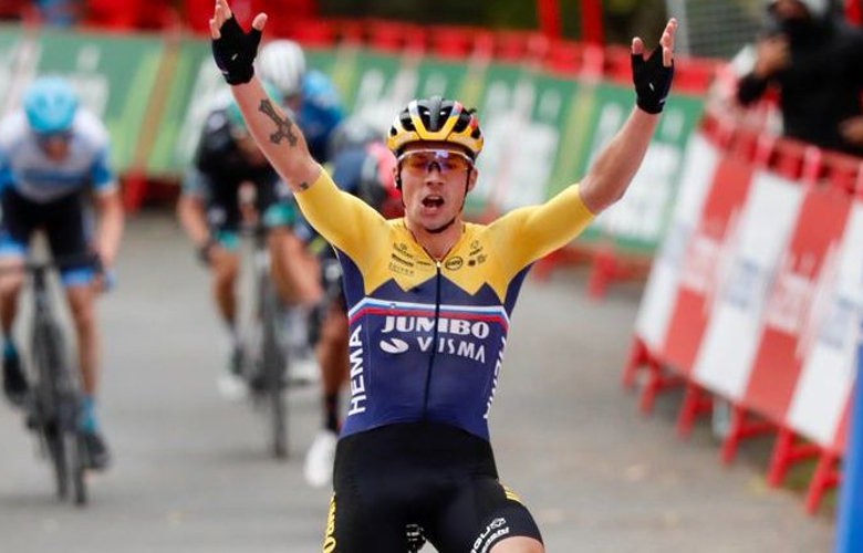 Primoz Roglic suma dos etapas en su historial en la Vuelta. Twitter Vuelta a España