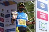 Salvador Moreno, de Ebsa, ganador de la última etapa de la Vuelta a Colombia que terminó en Santa Elena. FOTO CORTESÍA FEDECICLISMO