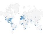 Distribución de tweets en el mundo con el hashtag Ébola.