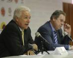Jorge Perdomo, presidente de la Dimayor, y Ramón Jesurún, presidente de la Federación. FOTO COLPRENSA