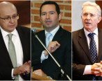 Eduardo Montelegre, Jorge Fernando Perdomo y el expresidente Álvaro Uribe. FOTOS: Colprensa