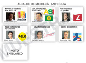 Así sería la tarjeta electoral para la Alcaldía de Medellín y la Gobernación de Antioquia