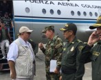El ministro de Defensa anunció, desde Tumaco, que esta mañana fue capturado el hijo del narcotraficante ‘Marquitos Figueroa’. FOTO CORTESÍA MINJUSTICIA