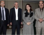 Sin el liderazgo de los representantes de los entes que formaron el Cuarteto, la democracia tunecina hubiera sucumbido a los odios tribales. De izquierda a derecha, Fadhel Mahfoudh, Houcine Abbassi, Wided Bouchamaoui, y Abdessattar ben Moussa. FOTO afp